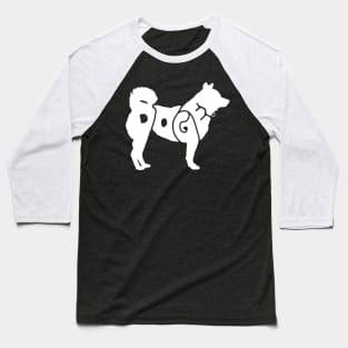 White Doge - A Shiba Inu Typography Baseball T-Shirt